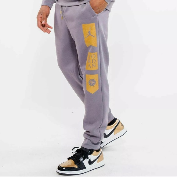 black and gold jordan joggers